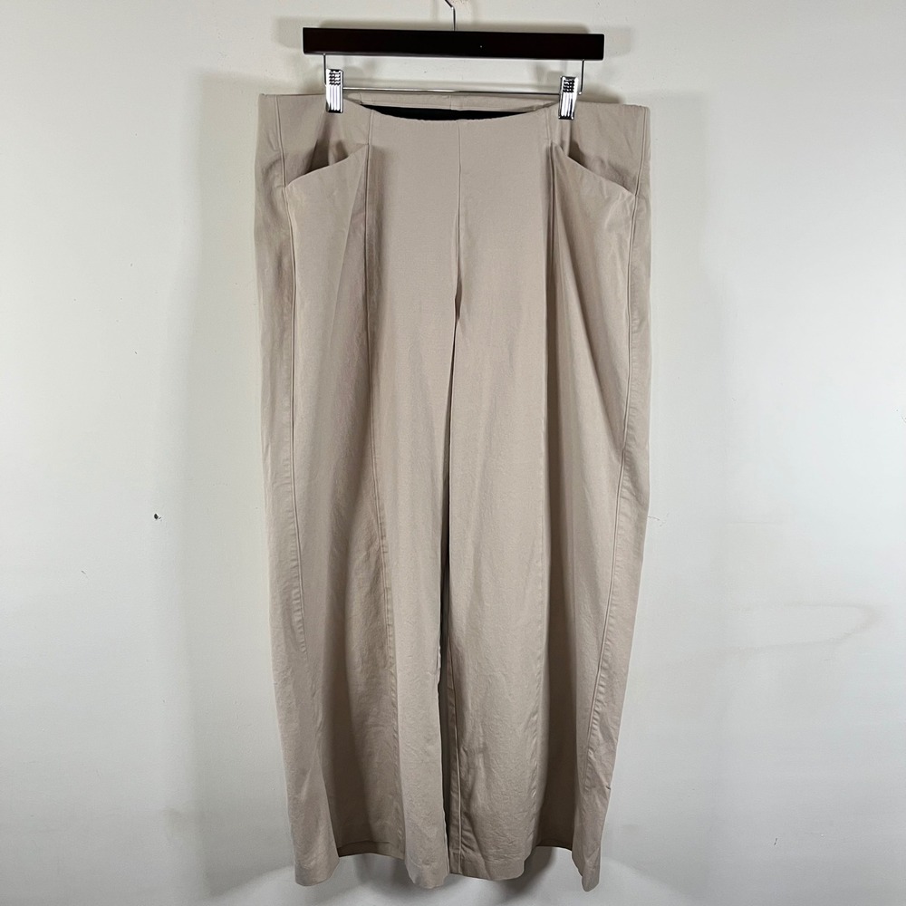 Old Navy Pixie Wide Leg High Rise Pants Comfort Waist Band Khaki Womens XL